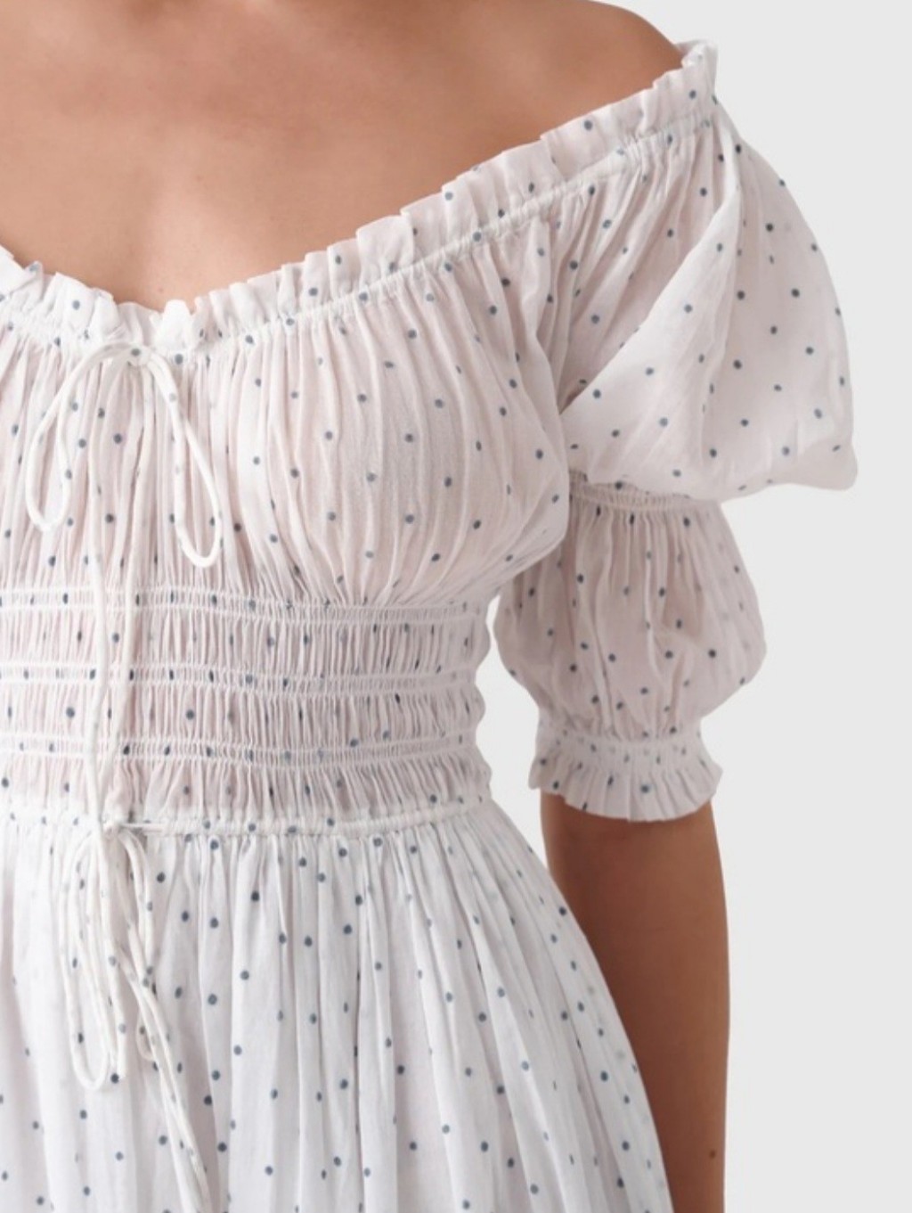 Doen Ischia Dress Salt Flock Dot White Dress Xs Nwt